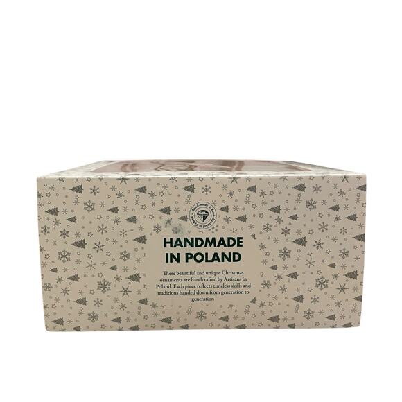 Pink Beaded Christmas Ornaments Handmade In Poland Set of 4 New - Picture 12 of 12